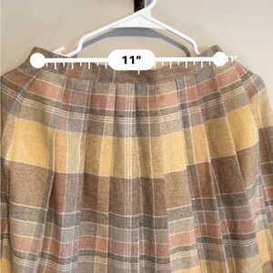 Elegant Plaid A-Line Skirt in Yellow and Brown